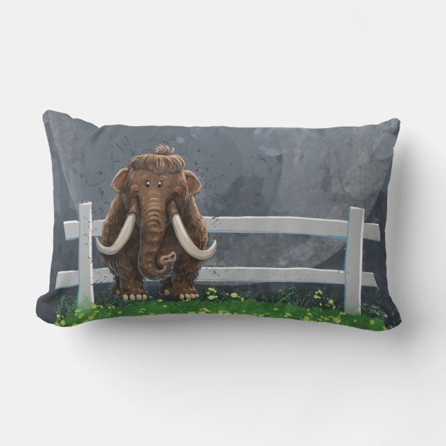 Cute Mastodon Lumbar Cushion (Front)