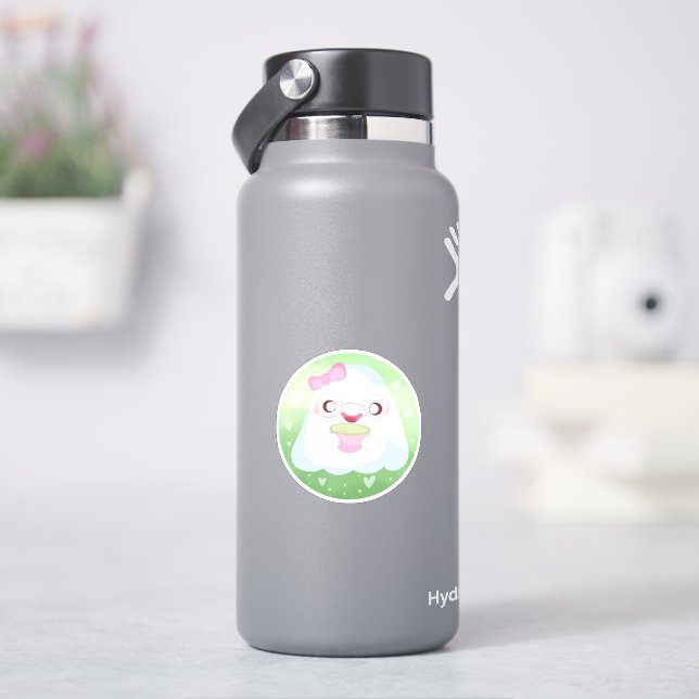 Cute Matcha Latte Ghost (HydroFlask)