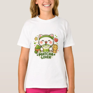 Cute Matcha Lover Cat T-Shirt