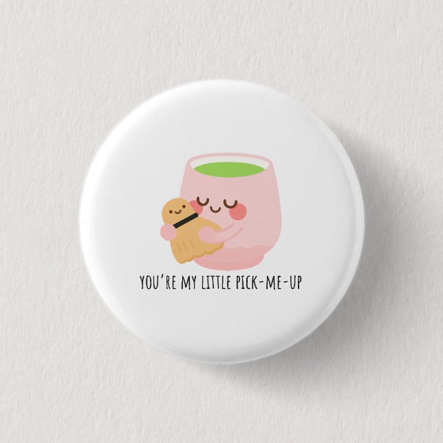 Cute Matcha Tea Hug Illustration 3 Cm Round Badge (Front)