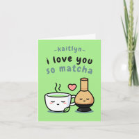 Cute Matcha Tea Love Cartoon Valentine's Day