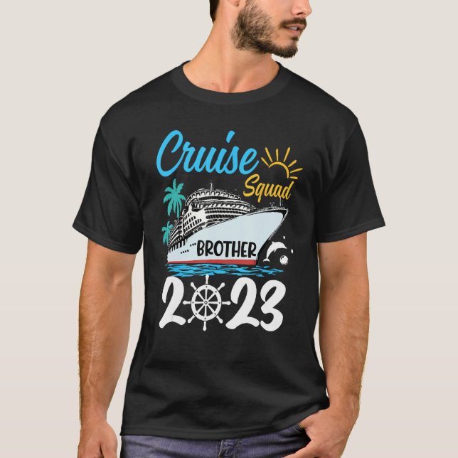 Cute Matching Family Cruise Squad 2023 Brother Cru T-Shirt (Front)