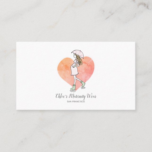 Cute Maternity Pregnancy Clothing Boutique Business Card (Front)