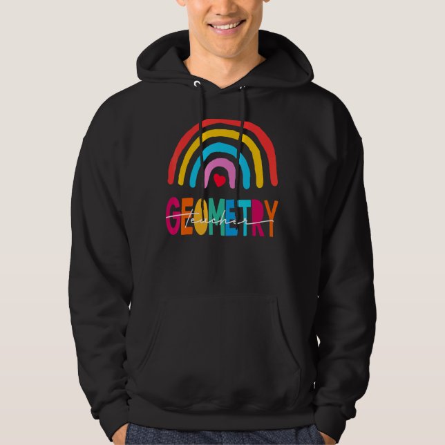 Cute Math Coach Teacher Mathematical Geometry Teac Hoodie (Front)