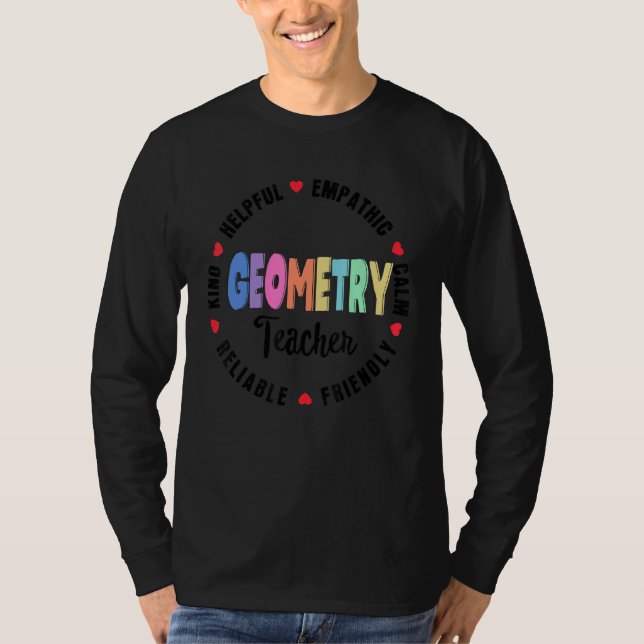 Cute Math Coach Teacher Mathematical Geometry Teac T-Shirt (Front)