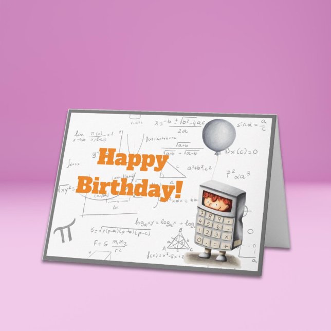 Cute Math Equations Calculator Happy Birthday Card (Creator Uploaded)
