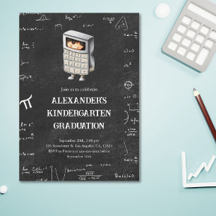 Cute Math Kids Kindergarten Graduation Invitation