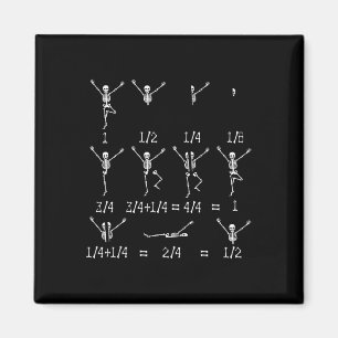 Cute Math Teacher Equation Skeleton Math Students Magnet