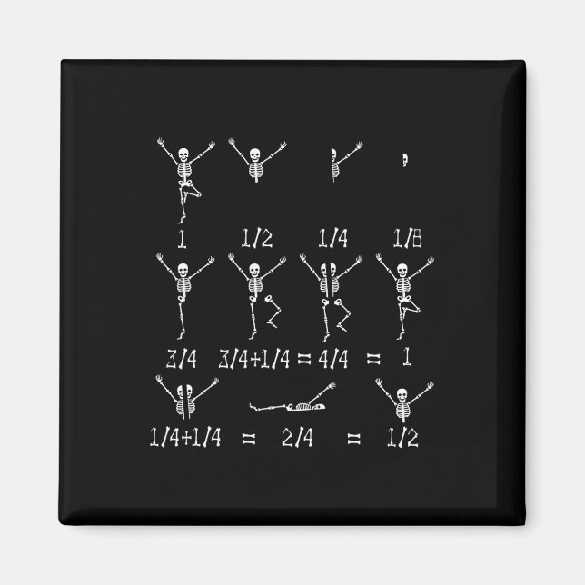Cute Math Teacher Equation Skeleton Math Students  Magnet (Front)