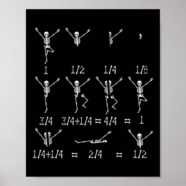 Cute Math Teacher Equation Skeleton Math Students  Poster (Front)