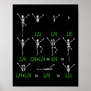 Cute Math Teacher Equation Skeleton Math Students Poster