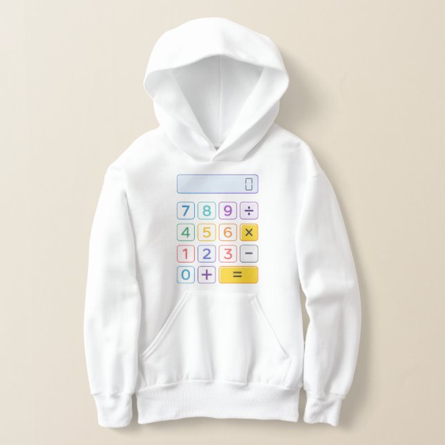 Cute Maths Calculator Hoodie for Kids School (Laydown)