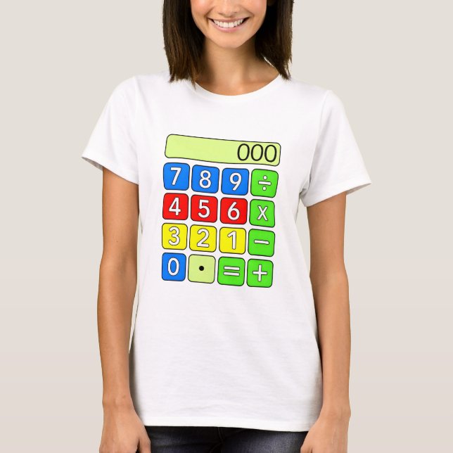 Cute Maths Calculator Numbers Cartoon T Shirt Kids (Front)