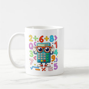 Cute Maths Calculator Numbers Mug for Kids
