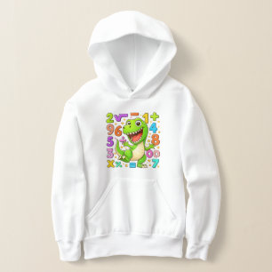 Cute Maths Dinosaur Numbers Hoodie for Kids