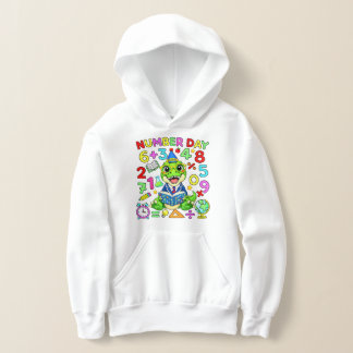 Cute Maths Numbers Animal Number Day Hoodie Kids