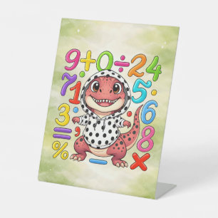 Cute Maths Numbers Monster Desk Art for Kids Pedestal Sign