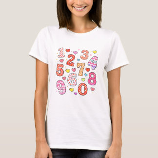 Cute Maths Numbers Pattern T Shirt for Kids