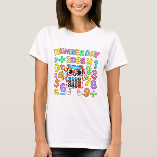 Cute Maths Numbers Robot Calculator T Shirt Kids!!