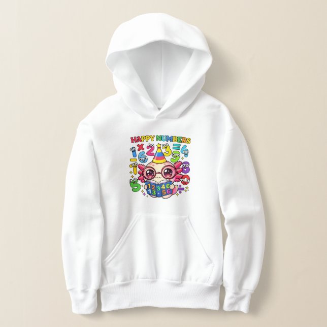 Cute Maths Numbers Truck Number Day Hoodie Kids UK (Laydown)