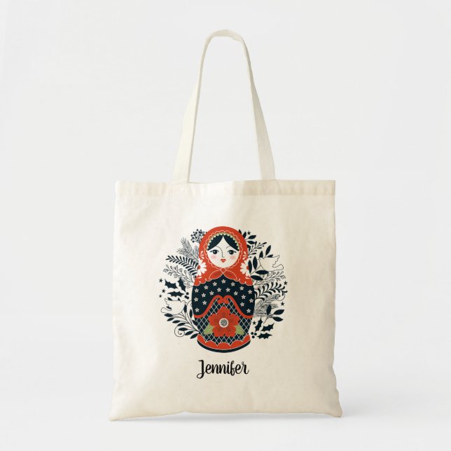 Cute Matryoshka Russian Nesting doll Tote Bag (Front)