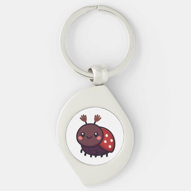 Cute May Beetle – Kawaii Forest Charm Key Ring (Front)