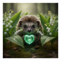Cute May Hedgehog with Emerald Heart
