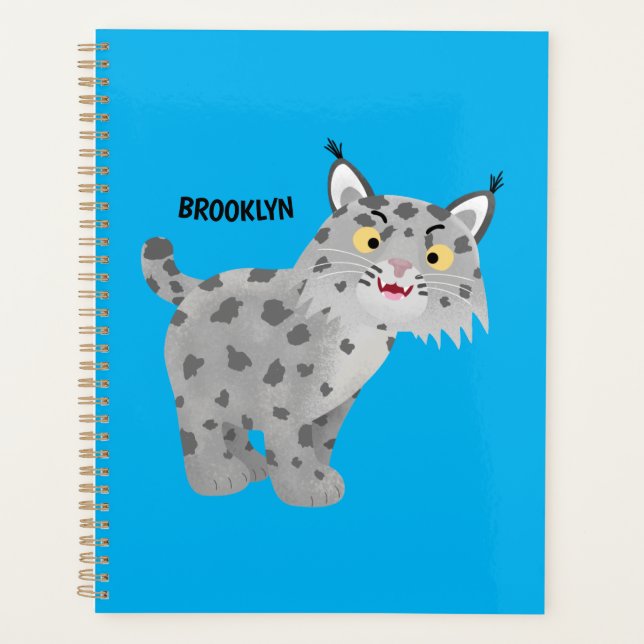 Cute mean bobcat lynx cartoon planner (Front)
