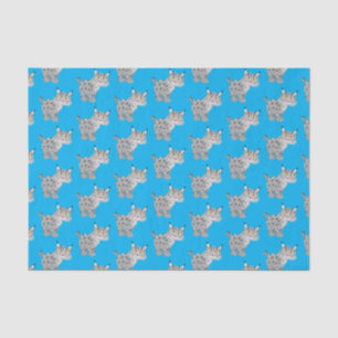 Cute mean bobcat lynx cartoon tissue paper