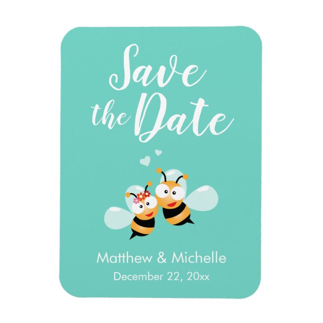 Cute Meant To Bee Couple Wedding Save The Date  Magnet (Vertical)