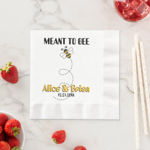 Cute Meant to Bee Wedding Reception Cocktail Napkin