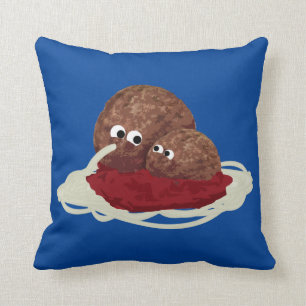 Cute Meatball Eating Spaghetti Cushion