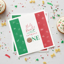 Cute Meatball First Birthday Party Napkin
