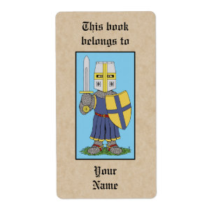 Cute Mediaeval Knight Bookplate