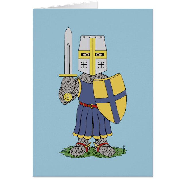 Cute Mediaeval Knight Greeting Card (Front)