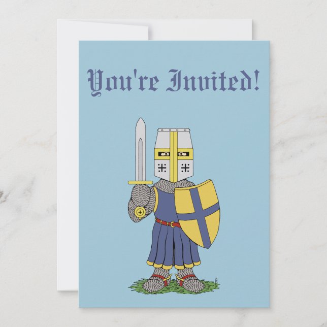 Cute Mediaeval Knight Invitation (Front)