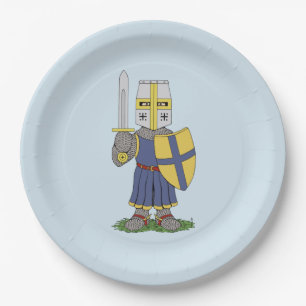 Cute Mediaeval Knight Paper Plate