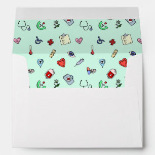 Cute Medical Icon Pattern Envelope