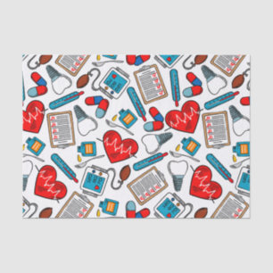 Cute Medical Nurse Doctor Theme Mixed Pattern  Tissue Paper