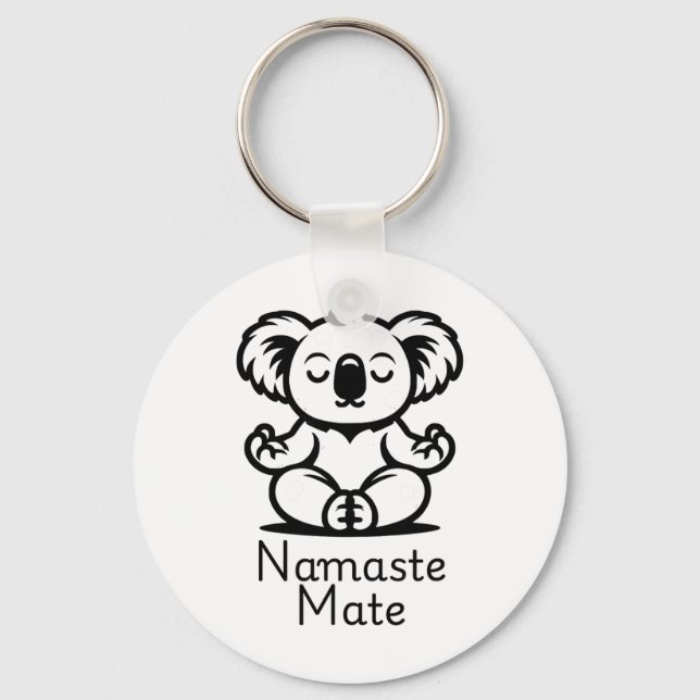 Cute Meditating Aussie Koala Bear In Yoga Pose, Na Key Ring (Front)