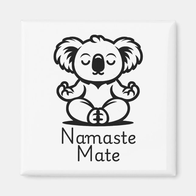 Cute Meditating Aussie Koala Bear In Yoga Pose, Na Magnet (Front)