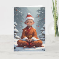 Cute Meditating Buddhist Christmas Custom Message