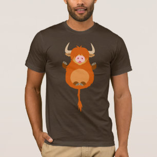 Cute Meditating Cartoon Highland Cow T-Shirt