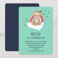 Cute Meditating Sloth on a Cloud Birthday Party