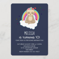 Cute Meditating Sloth on a Cloud Birthday Party