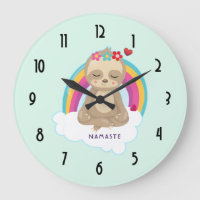 Cute Meditating Sloth with a Rainbow