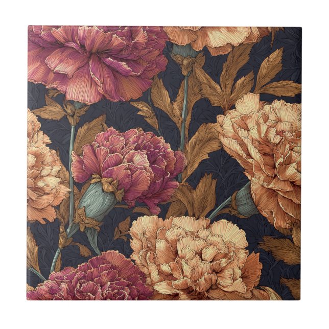 Cute Mediterranean CarnationTiles For Kitchen Wall Tile (Front)
