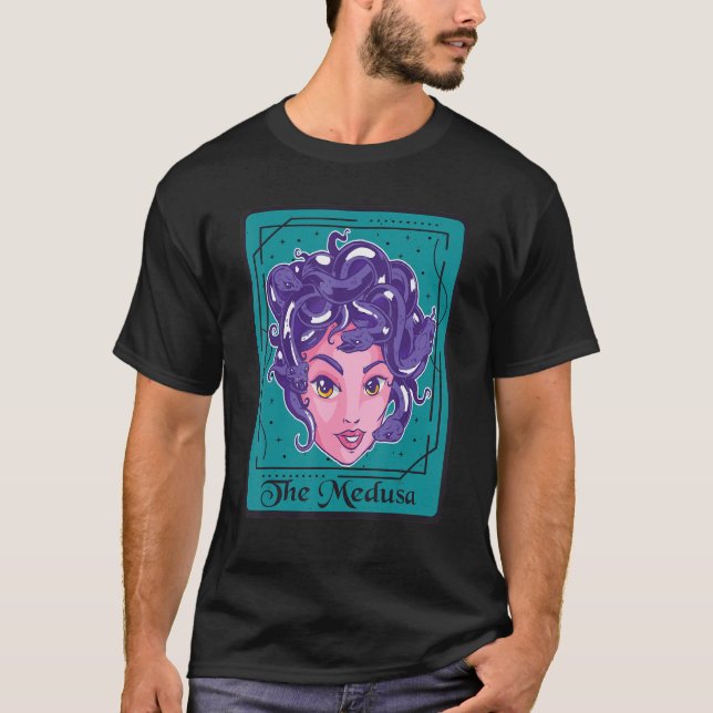 Cute Medusa Greek Mythology Tarot Card Ancient Gre T-Shirt (Front)