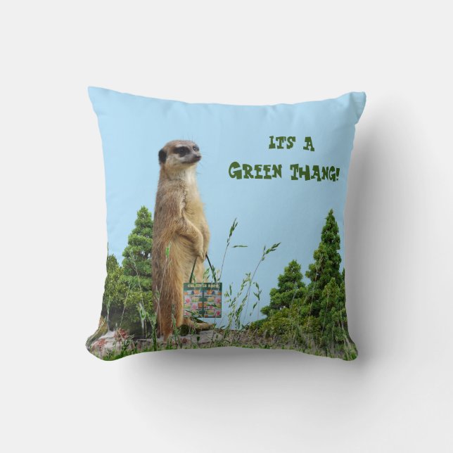 Cute Meerkat animal - Cushion (Front)