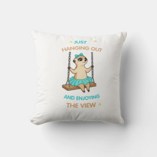 Cute Meerkat Just Hanging Out and Enjoying the Vie Cushion
